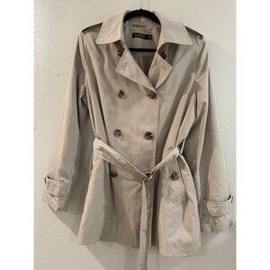 Lauren Ralph Lauren Womens Black label Tan Trench Coat size PL